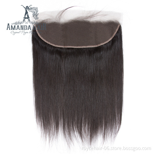 4*13 Ear to Ear Transparent Thin Skin Invisible Swiss Lace Closure Human Hair Hd Lace Frontals with Pre plucked Hairline